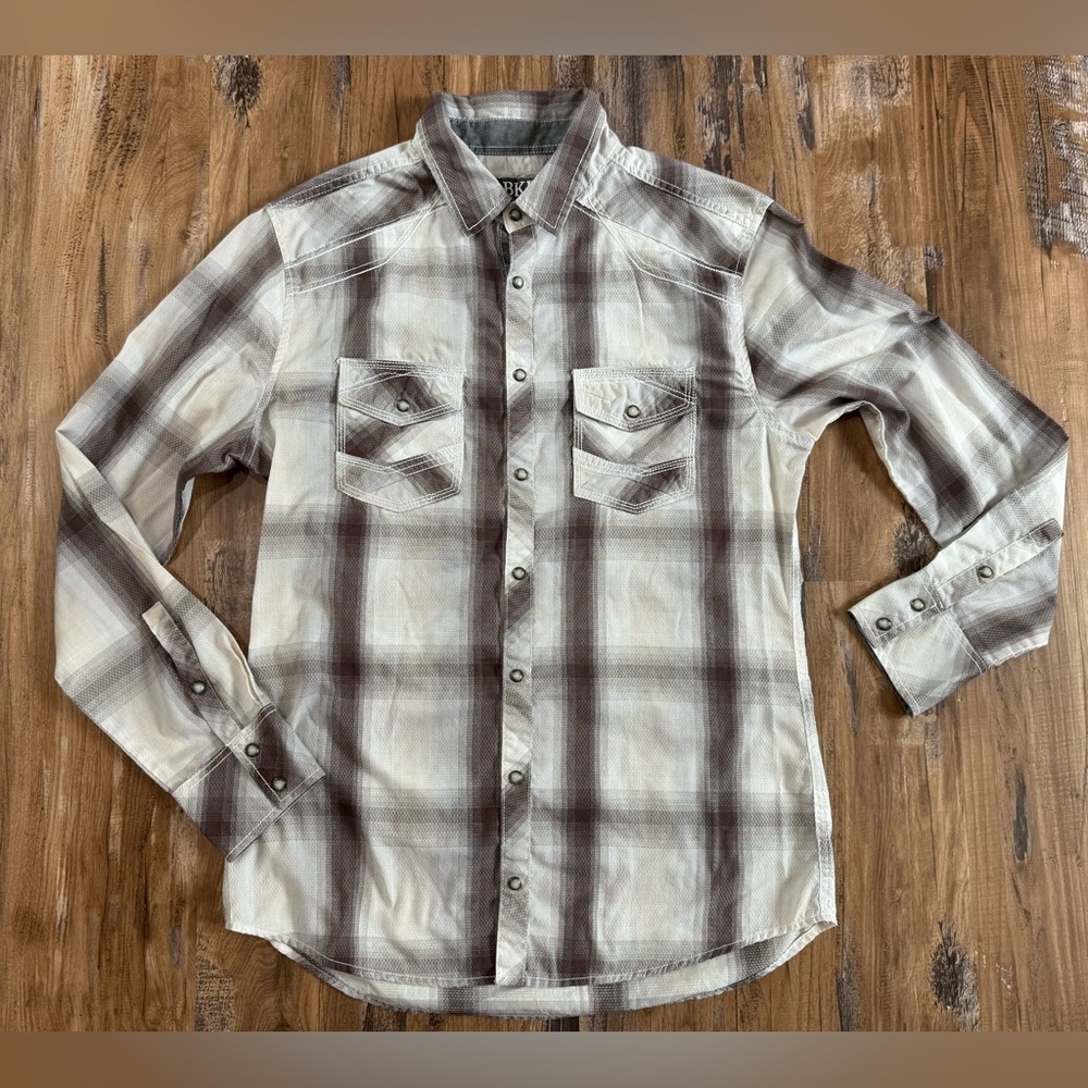 Buckle | BKE Mens Shirt | Large | Tailored Fit | Pearl Snap